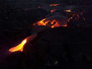 USA, Big Island, Lava Viewing Area